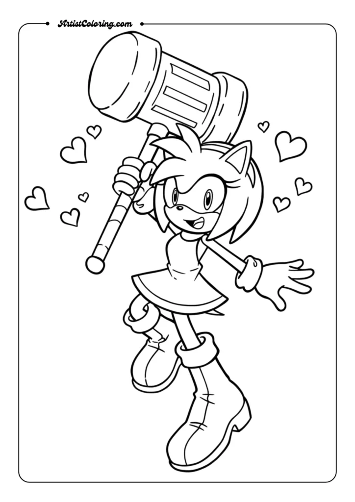 Amy Rose with Piko Piko Hamme