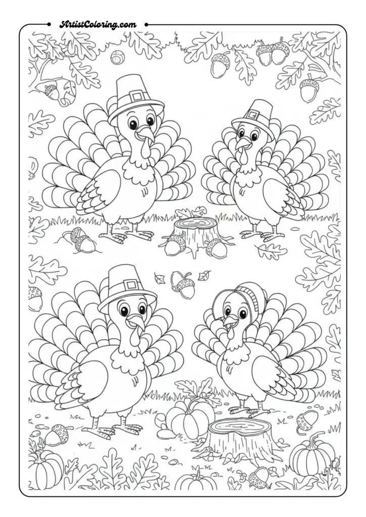 Cartoon Turkey Family
