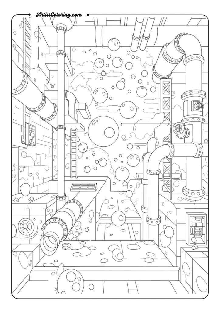 Chemical Plant Zone Pipes