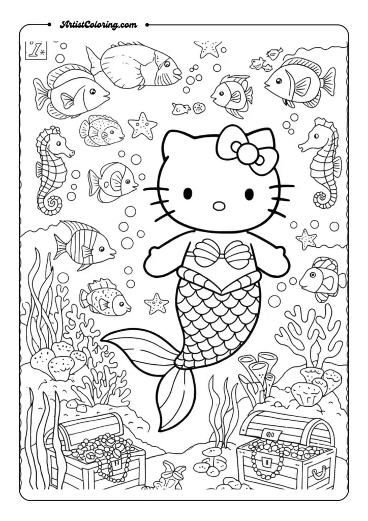 Hello Kitty Mermaid Underwater
