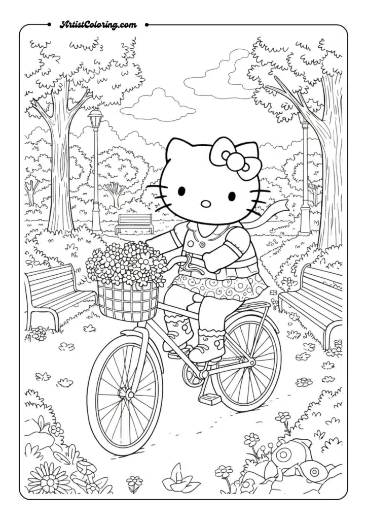 Hello Kitty on a Bicycle