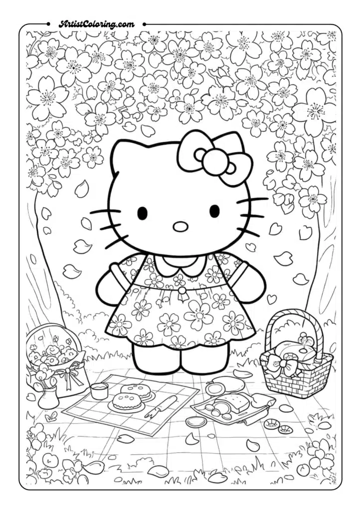 Spring Hello Kitty with Cherry Blossoms