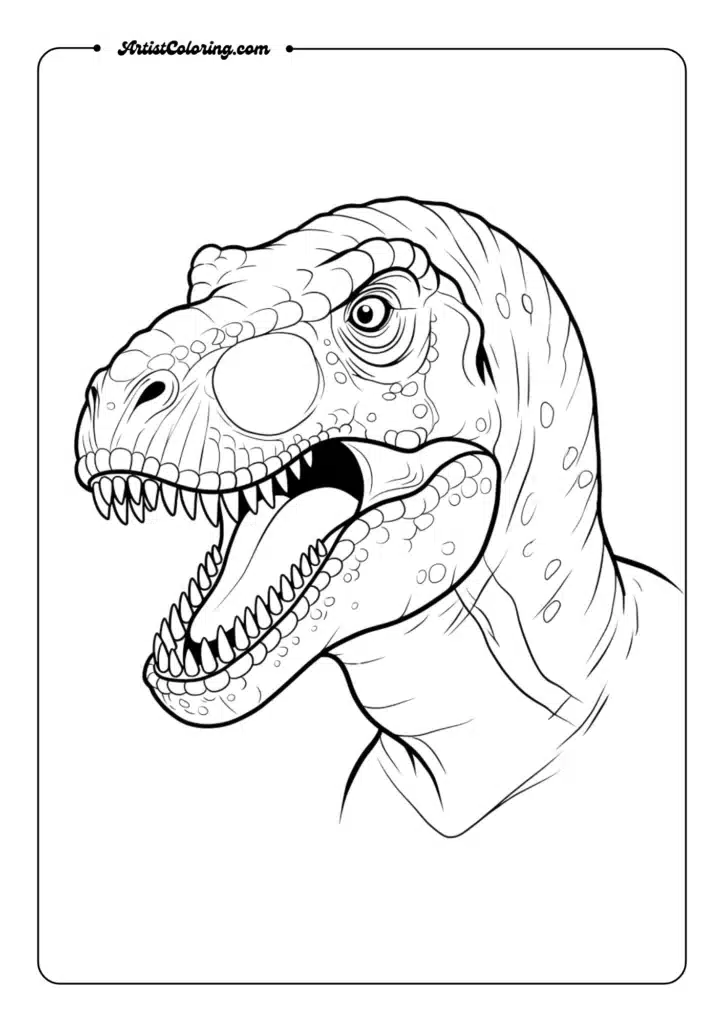 Tyrannosaurus Rex Portrait dinosaur coloring pages