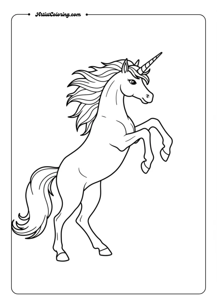 Wild and Free unicorn coloring pages