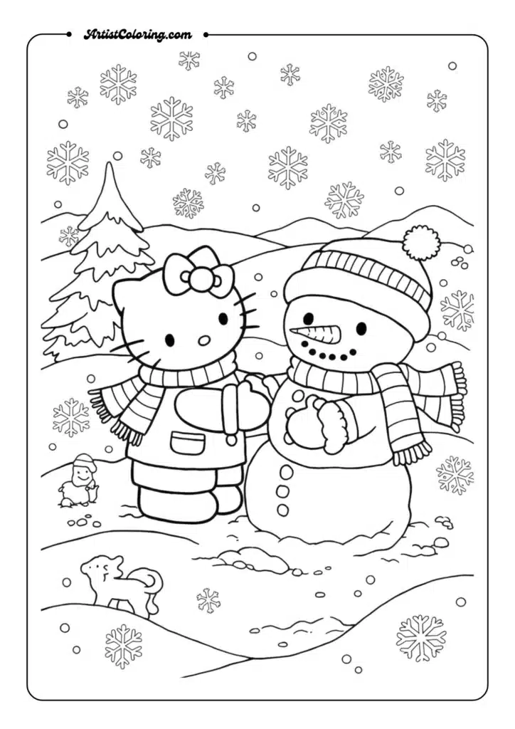 Winter Hello Kitty Snowman Building