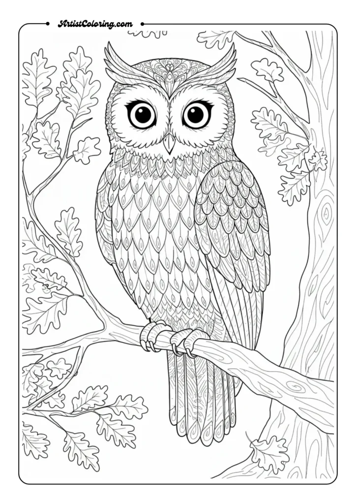 Thanksgiving Coloring Pages Cute Owls