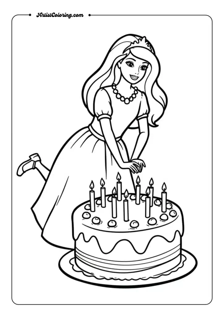 Barbie blowing out candles