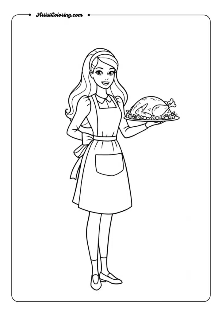 Barbie cooking turkey