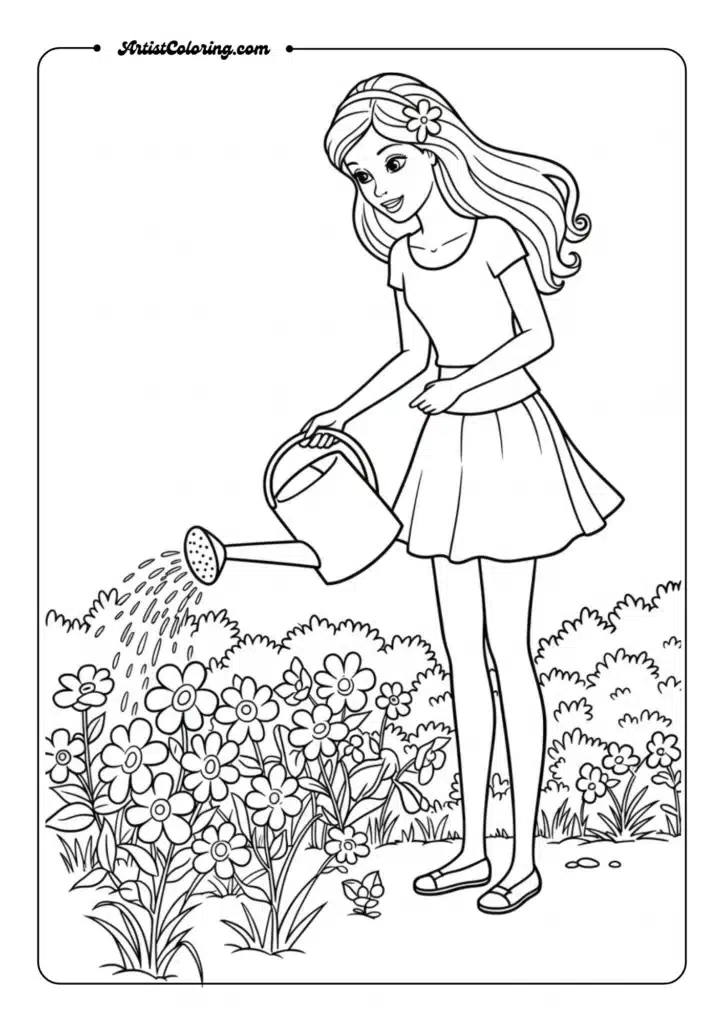 Barbie gardening