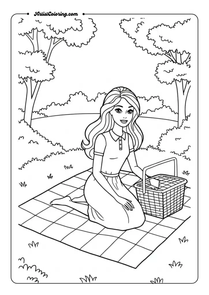 Barbie having picnic