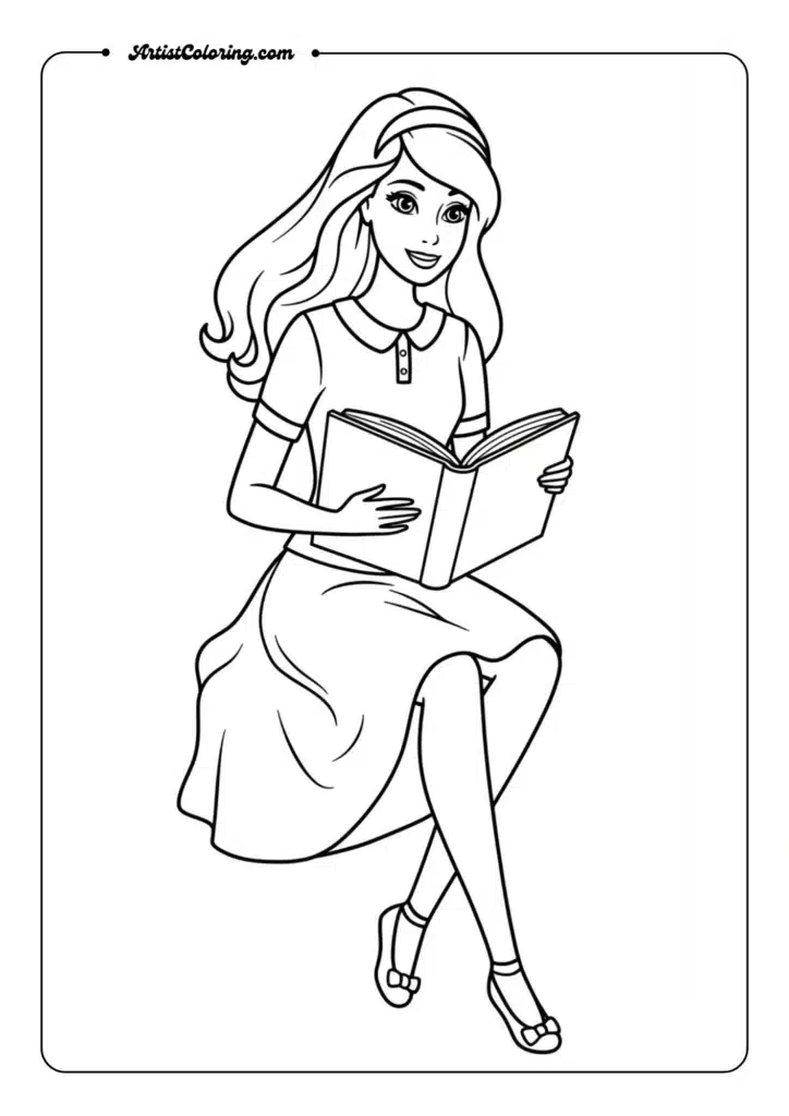 Barbie reading a book
