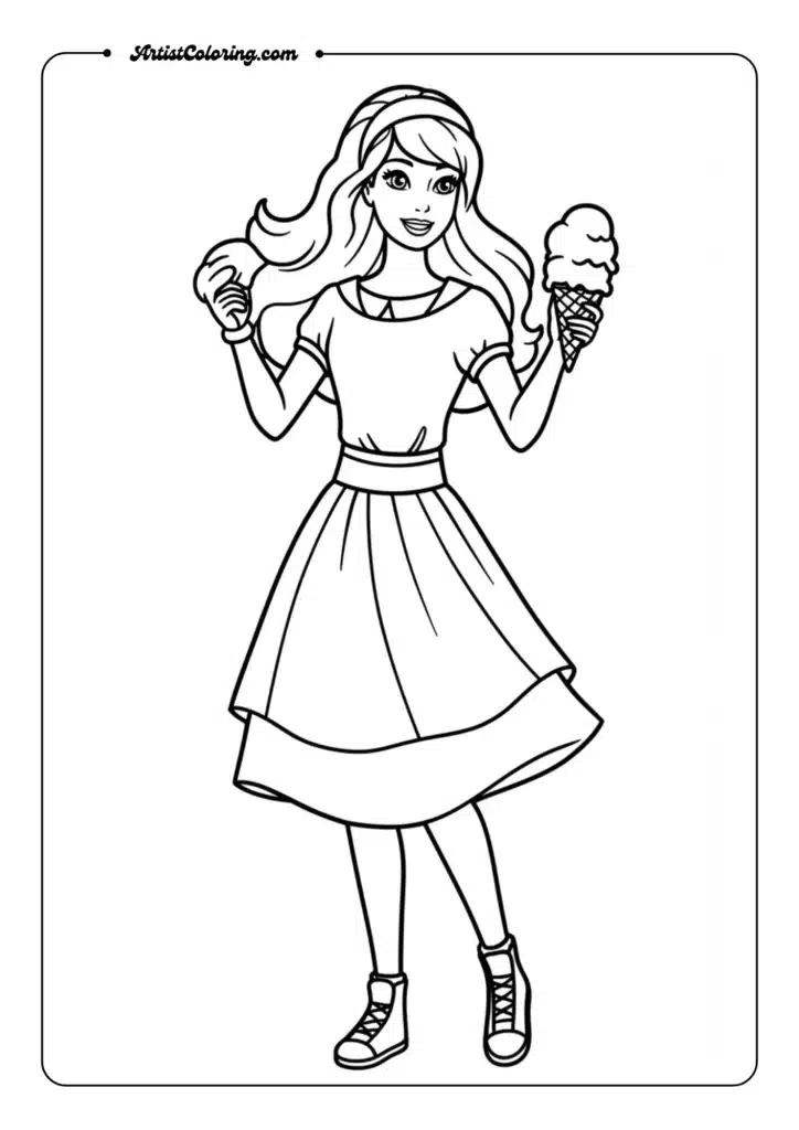 Barbie with ice cream cone