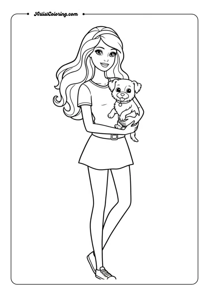 Barbie with pet puppy