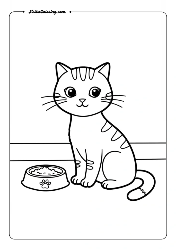 Cat at Food Bowl