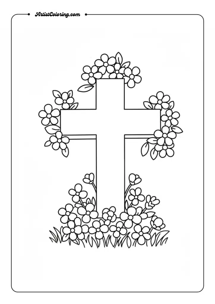 Cross with Flower
