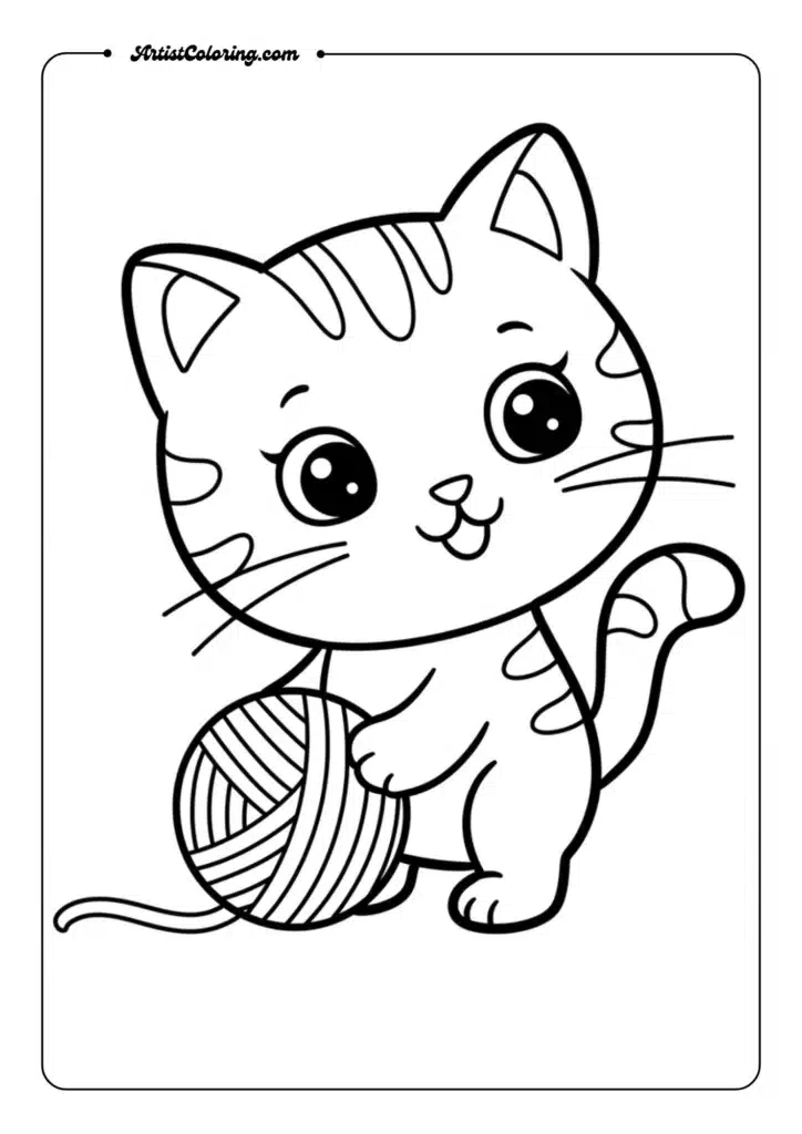 Kitten with Yarn