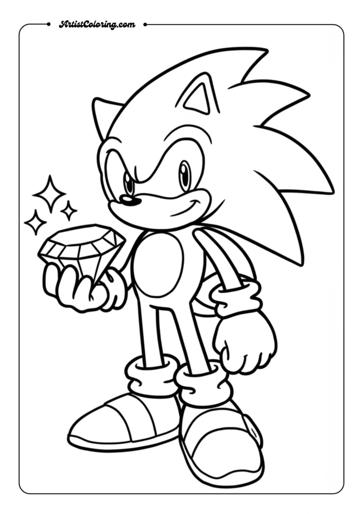 Sonic holding a chaos emerald