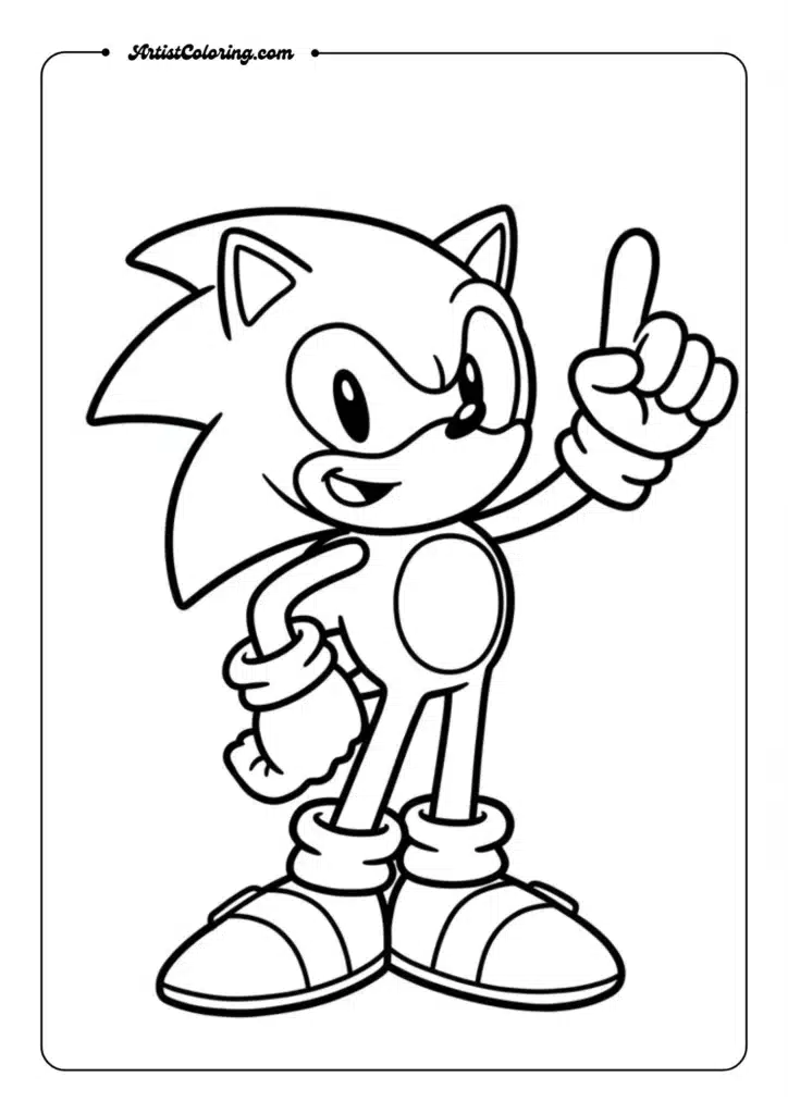 Sonic in a victory pose