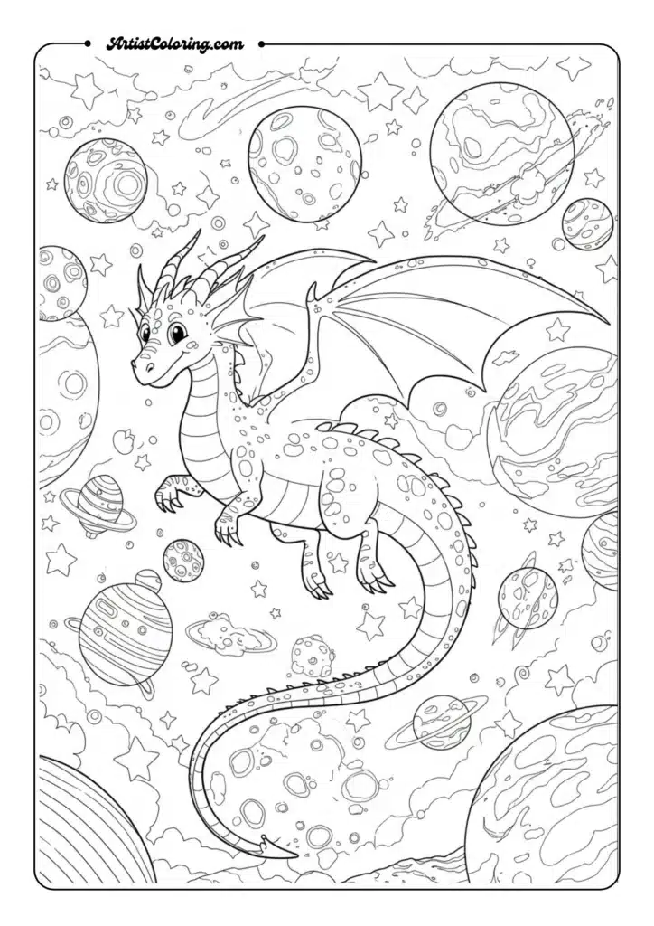 Space Dragon Among the Stars
