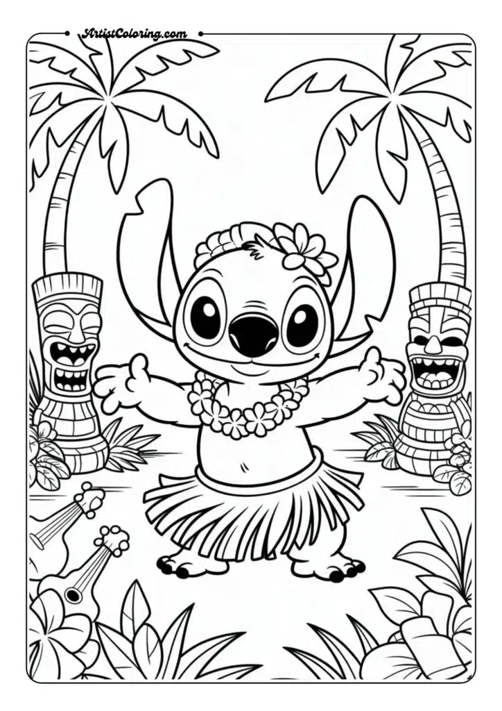 Stitch Dancing Hula 