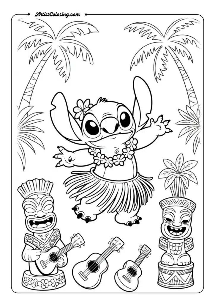 Stitch Dancing Hula