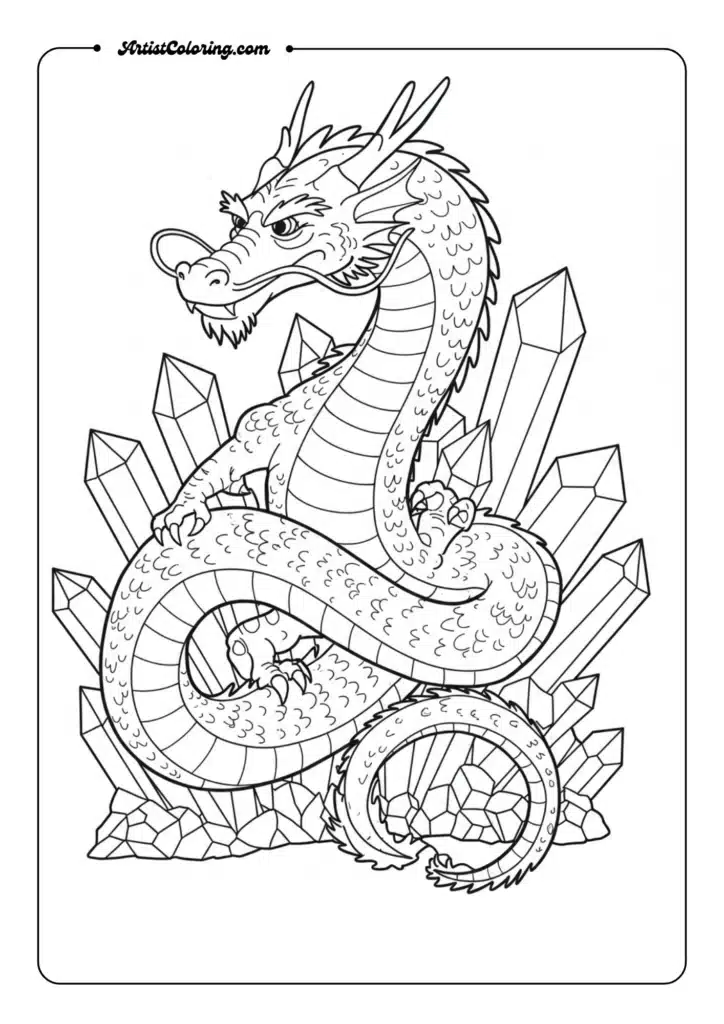 Wise Ancient Dragon with Crystals